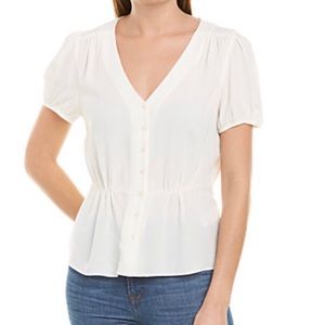 J. Crew button-up peplum short sleeve blouse